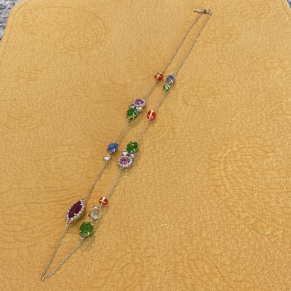 Kate Spade 32 inch Gold plated Multicolor Gemstone Necklace - Picture 2 of 6